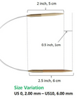 23cm Fixed Circular Asymmetric Bamboo knitting needles -KA Seeknit