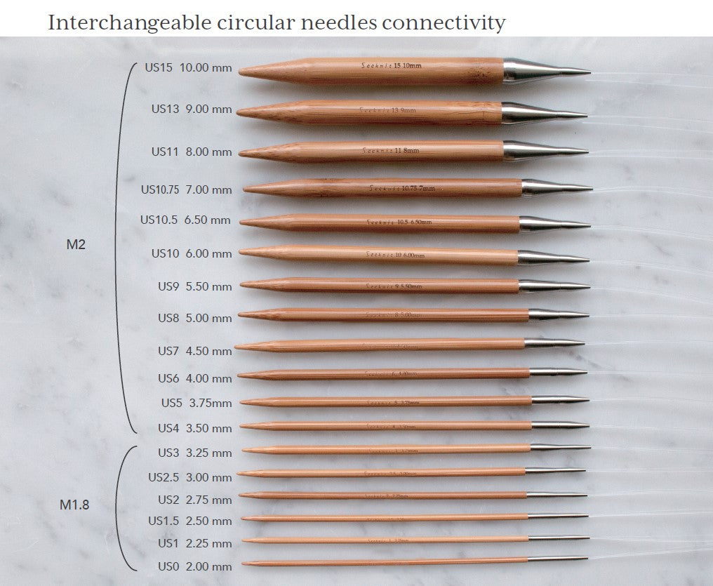 Curve IC knitting Needle Set Med, 10cm/ 4" - KA SeeKnit