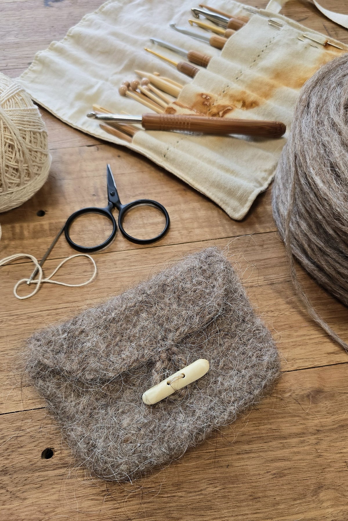 Felted Crochet Pouch