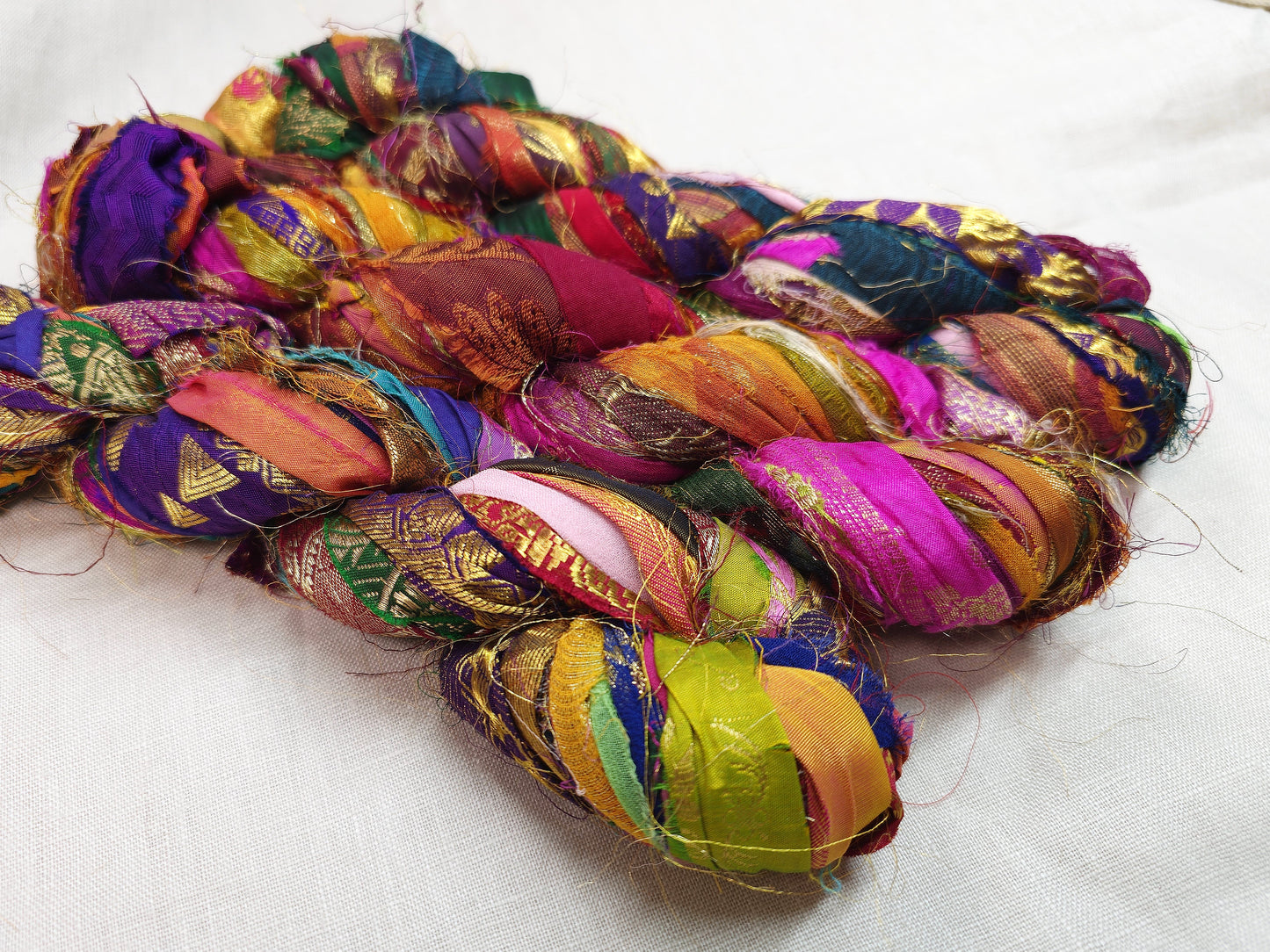 Recycled brocade silk ribbon