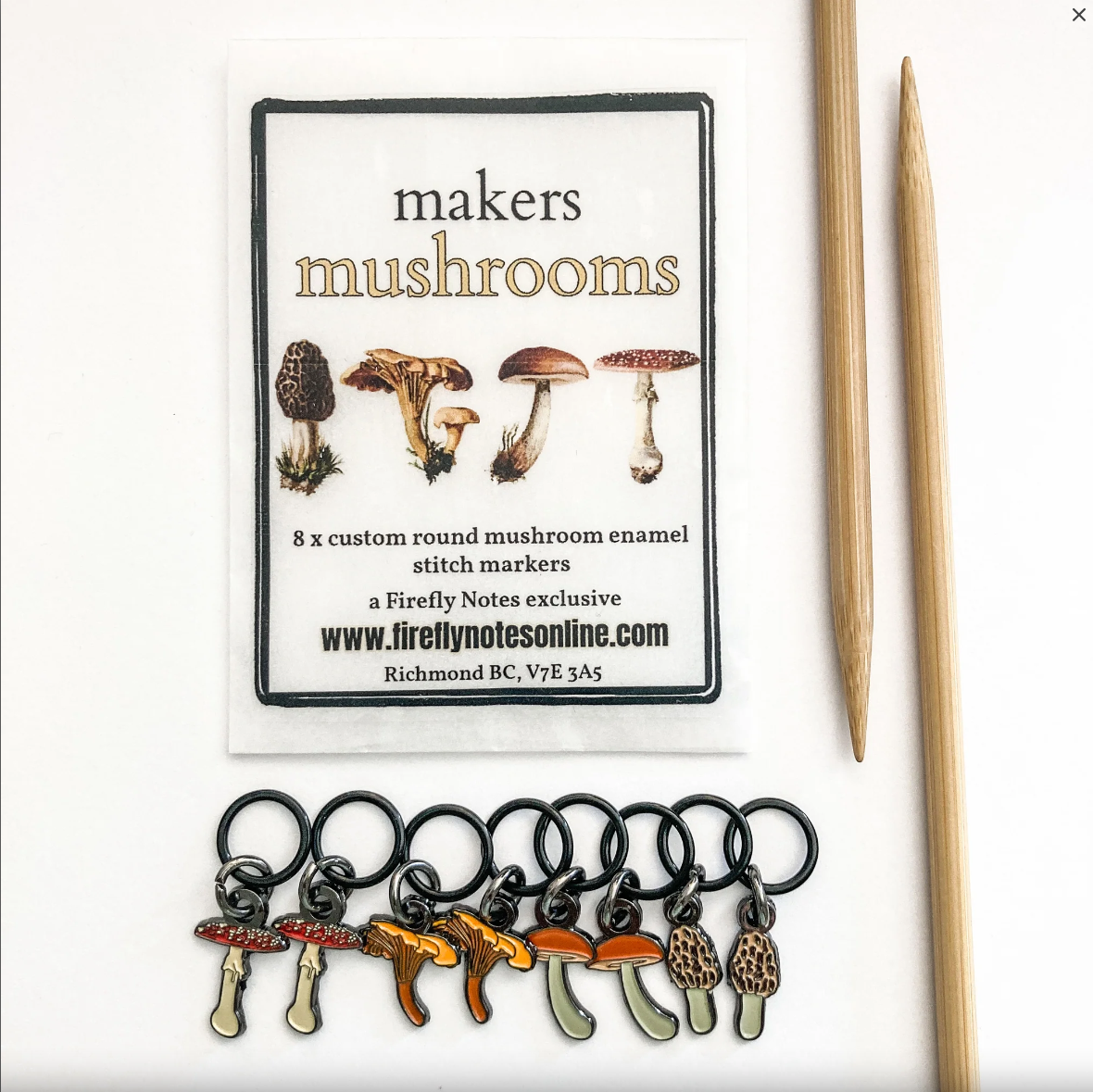 Mushroom Stitch Marker - Firefly Notes