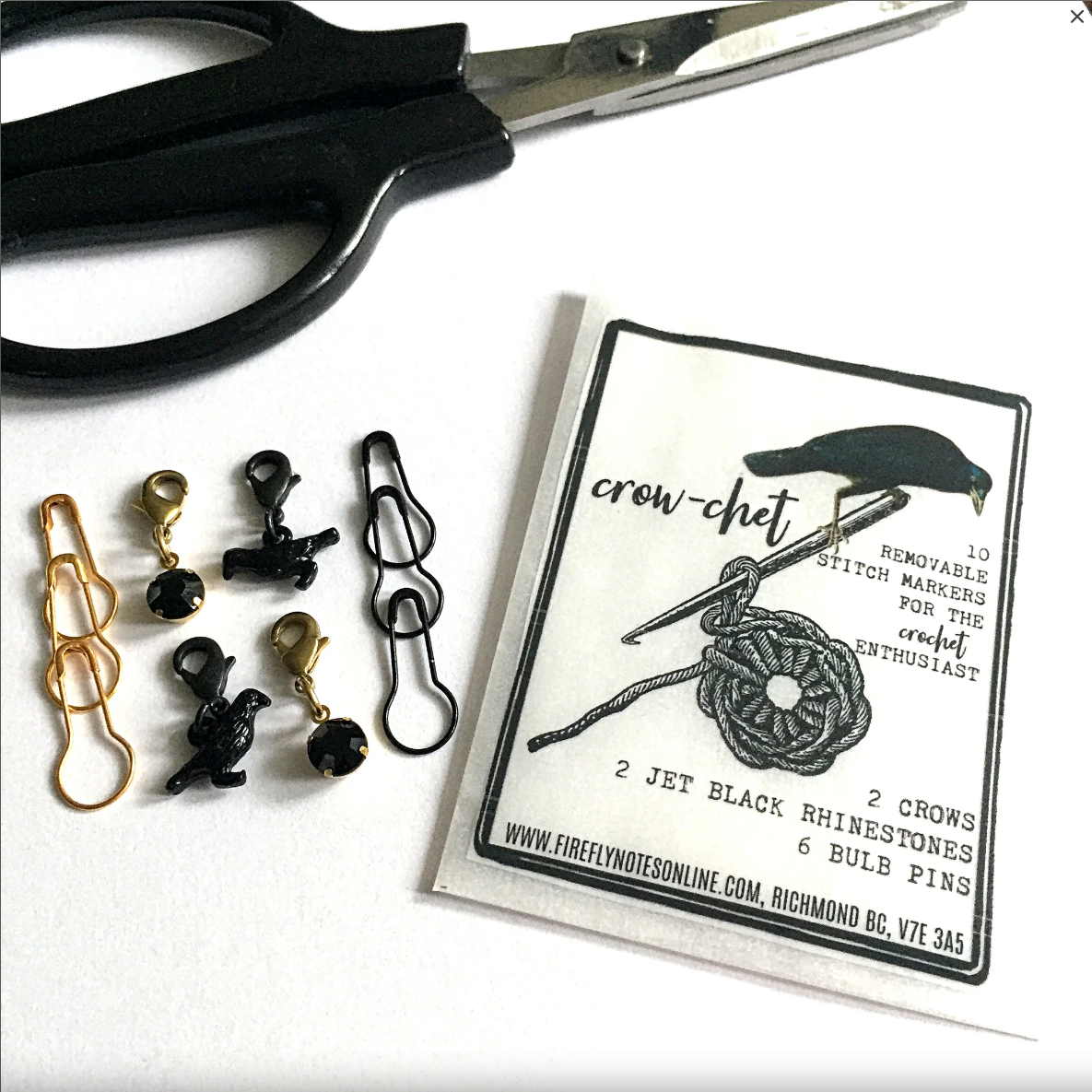 Crow- chet Crochet Stitch Marker Pack - Firefly Notes