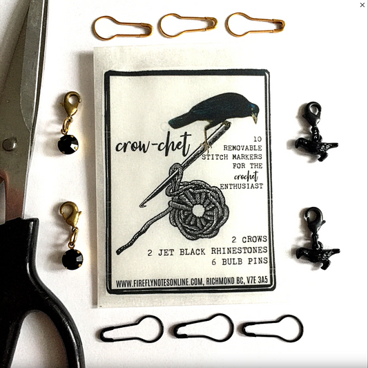 Crow- chet Crochet Stitch Marker Pack - Firefly Notes