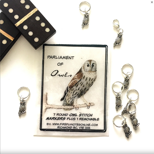 Owl Stitch Marker Pack - Firefly Notes