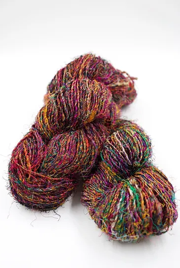 Recycled Sari yarn- Hand spun in Nepal