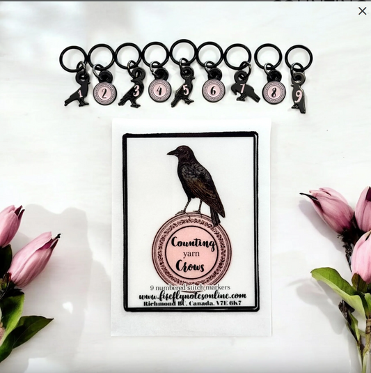Counting yarn Crows Stitch Marker Pack